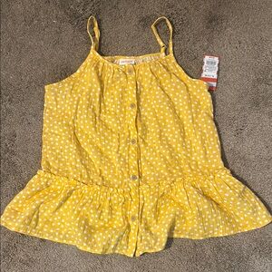 Cat & Jack Yellow Polka Dot Button-Up Top